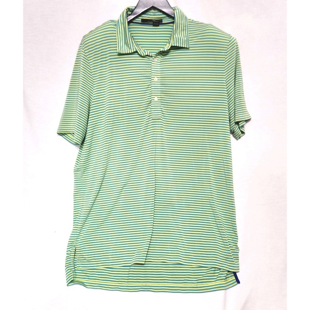 RLX Ralph Lauren Golf Polo Shirt Mens XL Neon Green & Blue Performance Stretch